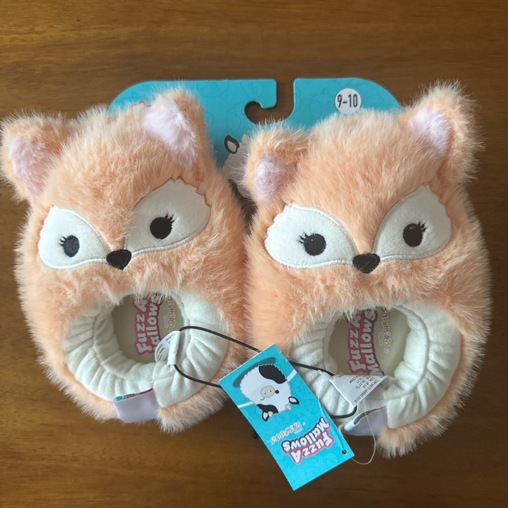 Squishmallows kids slippers Fennec the Fox Little Kids Size 9-10